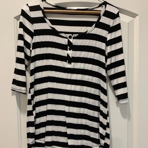 Striped 3/4 Sleeve Shirt